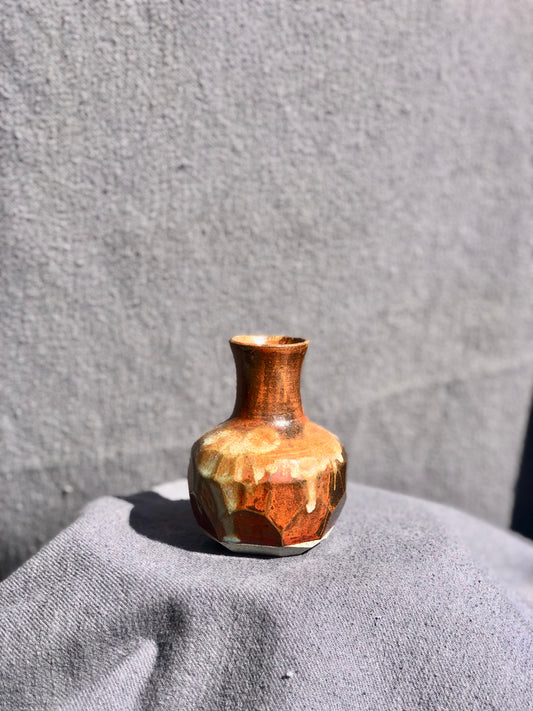 Faceted Rust Vase